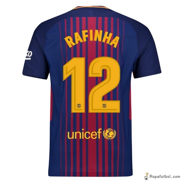 Camiseta Barcelona Replica Primera Ropa Rafinha 2017/18 Azul